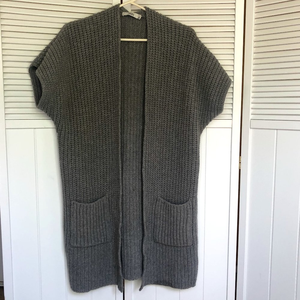 0039 Italy Wool Cashmere Blend Short Sleeve /  Long Cardigan